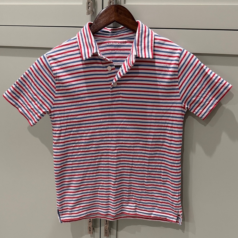 Jcrew Kids Striped Polo Shirt in Red, Blue & White